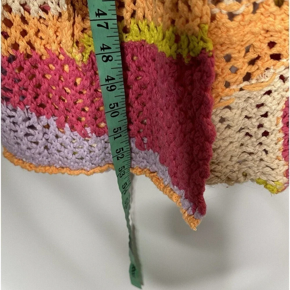NWOT Free People Chasing Rainbows Long Cardigan Duster Crochet Size XS/S
